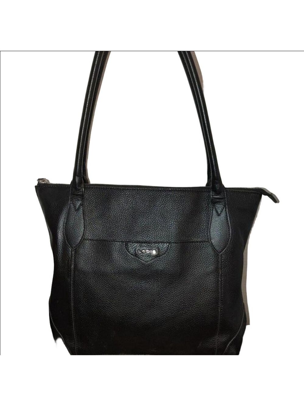 Stylish LODIS Sierra Black Leather Tote Bag